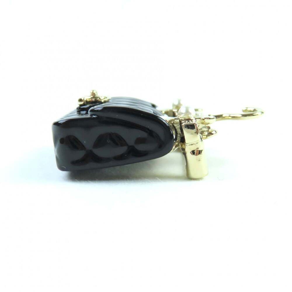 CHANEL Authentic Black Pearl Logo Brooch - Picture 5 of 8
